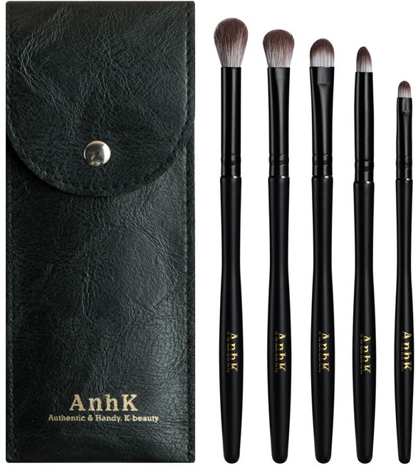 안크 아이섀도우브러쉬 메이크업 브러쉬 세트 클래식 5종, 1개, 블랙