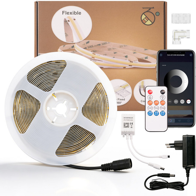 H HNMA HN 스카이라인 COB 라인조명 블랙 5M 4000K 자연광 슬림 플렉시블 LED줄조명 어댑터+리모컨+컨트롤러 포함 인테리어 간접조명 봄맞이 선물 잘라쓰는 하마 봄맞이, 1개, 4000K 자연광색