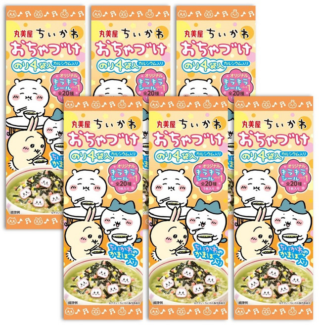 마루미야 치이카와 오차즈케 4개입 스티커 포함 일본 후리가케, 6개세트