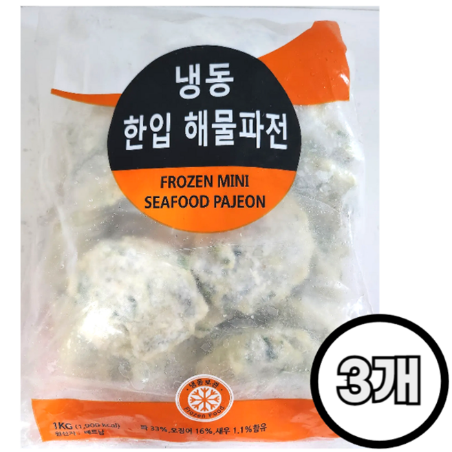FROZEN FOOD 냉동 한입 해물파전, 3개, 1kg
