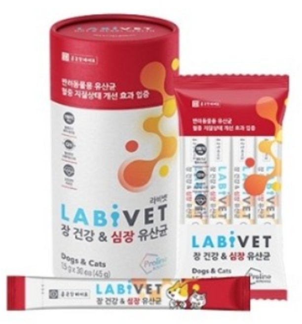 종근당 라비벳 장 건강 & 심장 유산균 45g (1.5gx30p), 30회분, 심장/간, 1개