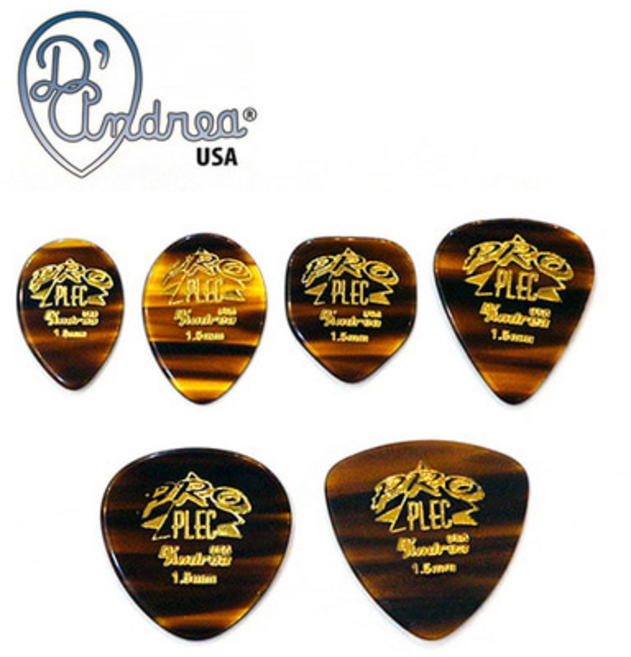 디안드레아 프로 플렉 기타피크 1.5mm D'Andrea PRO PLEC, 351쉐입 스탠다드, 1개