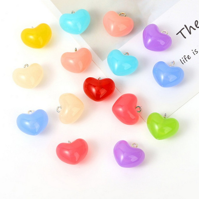 퍼니두들 모루인형 하트 펜던트 A타입 9종 택1 목걸이 만들기 재료 키링 액세서리, 1개, 6.그린