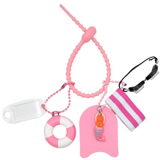 수영가방키링 수영장가방 킥판 풀부이 튜브 수영인 가방꾸미기