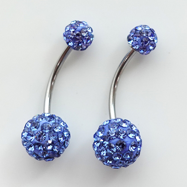 미스21 아루아 여성용 바나나 써지컬 피어싱 베이직 큐빅 2P 세트 (pe236)