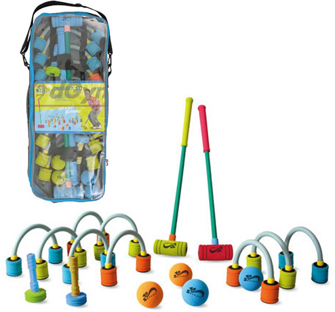 키드짐 싱글 폼 게이트볼 세트 59cm 소프트 안전 실내 놀이 체육활동 학교 실버