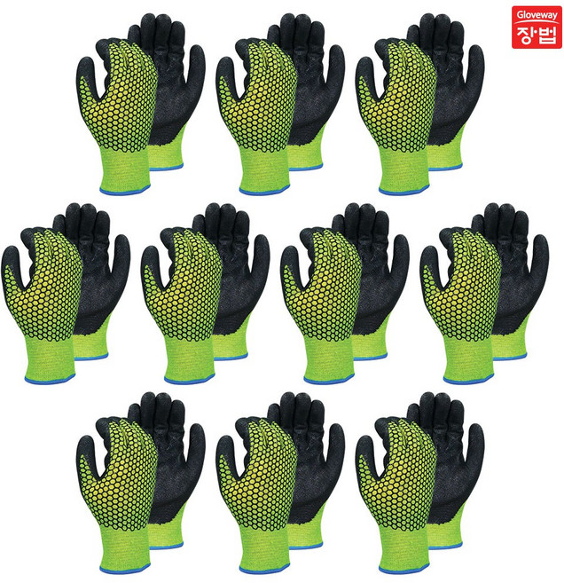 장갑의법칙 글러브웨이 혹한기 기모장갑 10개입, 10세트