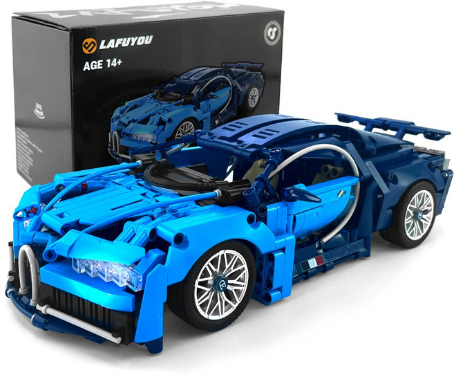 라푸유 슈퍼카 부카티시론MOC블록 프라모델 인테리어소품 블럭카 레이싱카 스포츠카 조립놀이 주말생활 재밌는 블록세트, L8011, 1개