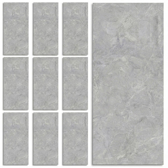 카로히포 접착식 붙이는 방수 타일 시트지 스티커 10개, 스톤그레이