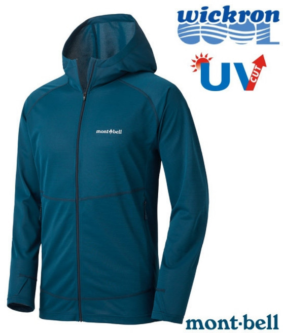 【mont-bell】男 連帽 防曬外套 COOL FULL-ZIP HOODIE 風衣 夾克，輕量透氣，有效防曬，連帽設計提供全方位保護，適合戶外運動與日常穿搭