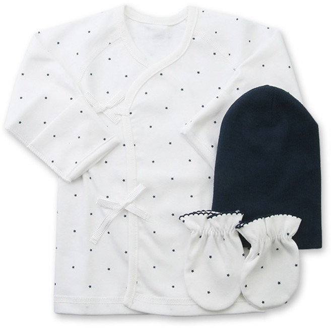 베이비베어 배냇저고리+손싸개+비니 3종세트/디자인 컬러 택1