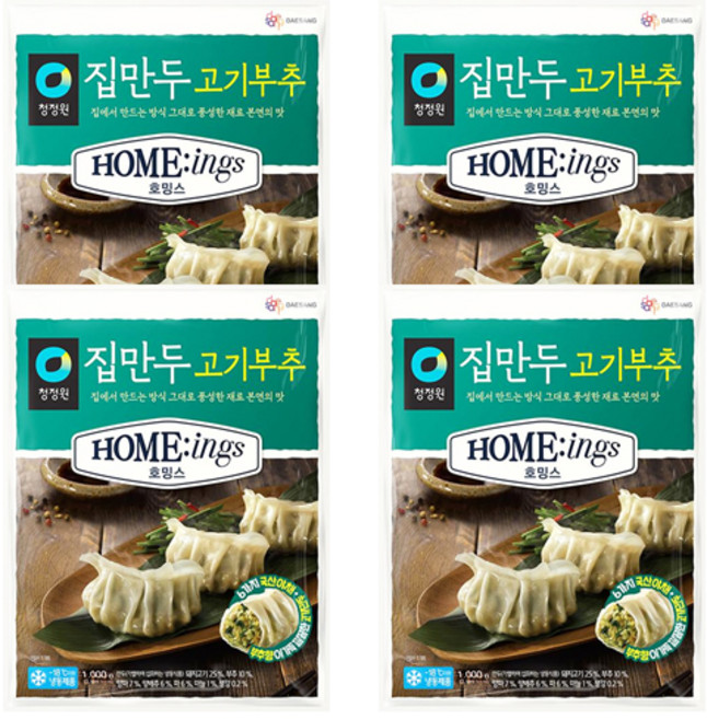 청정원 호밍스 집만두 고기부추 1kg x 4개