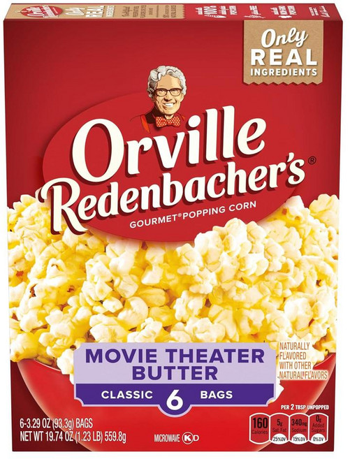 Orville Redenbacher’s 전자레인지용 팝콘 영화관 버터맛 6개입, 559.8g, 1개