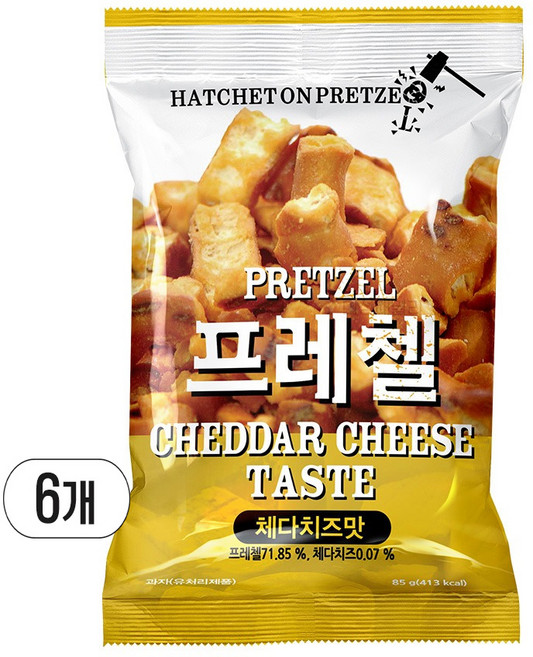 프레첼 체다치즈맛 85g, 6개