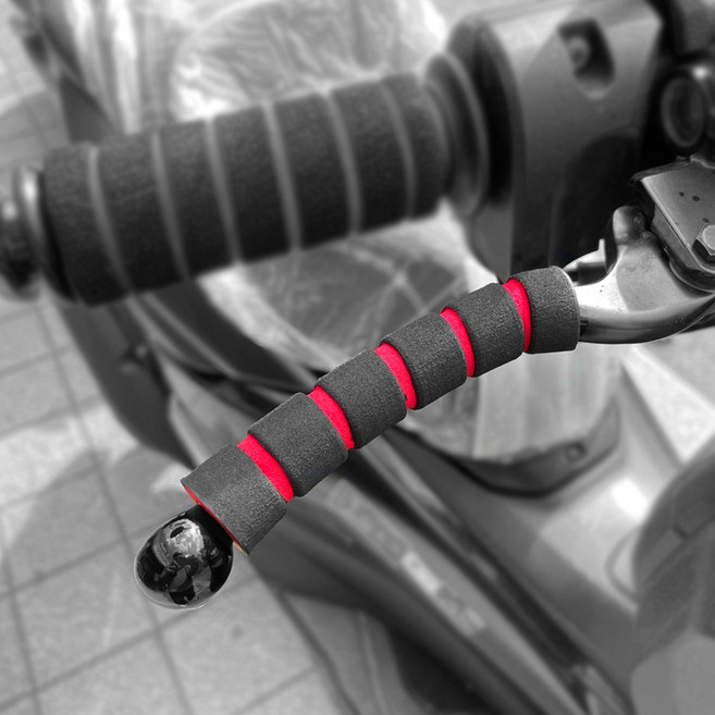 오토바이 자전거 킥보드 헬스기구 수항 스펀지 핸들그립 브레이크 2개 1세트, 브레이크 빨강