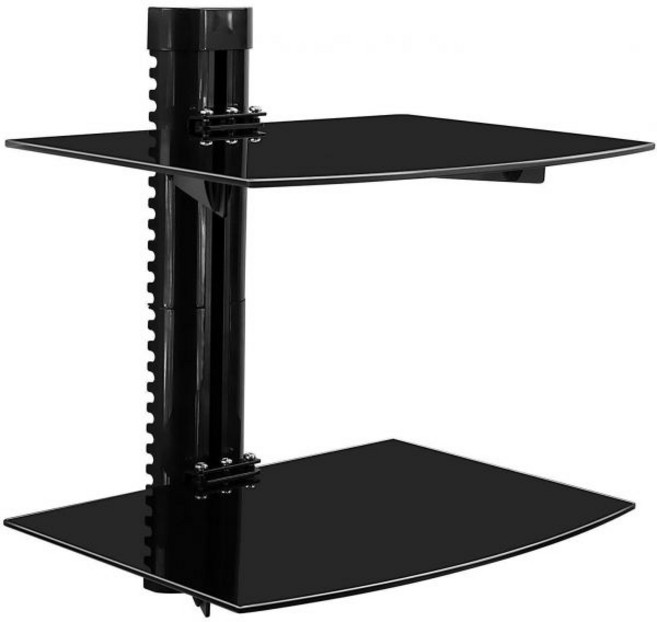 마운트잇! AV 리시버 부품 케이블 박스 플레이스테이션4 Xbox1 블루레이 DVD 플레이어 프로젝터용 플로팅 월 마운트 선반 브래킷 스탠드 17.6파운드 용량 싱글, 2-shelf