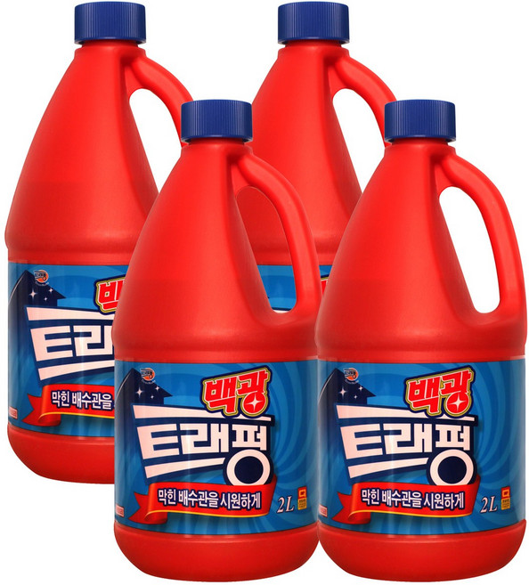 백광 트래펑 배수구세정제, 2L, 4개