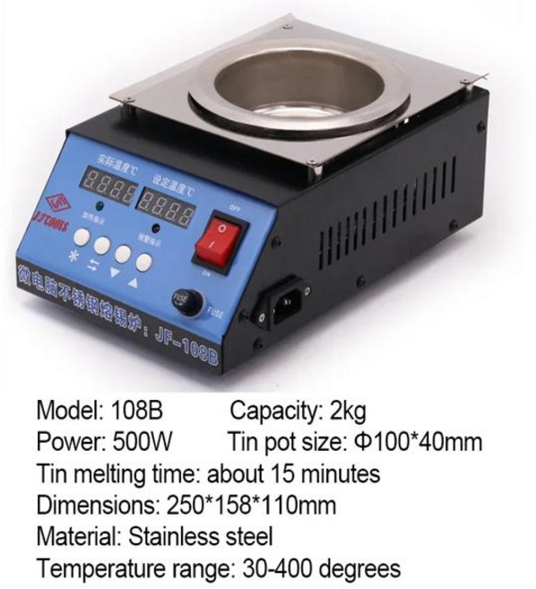 납땜인두기 조절 가능한 주석 용융 포트 온도 제거 욕조 220V 110V 30 400 도, 1개