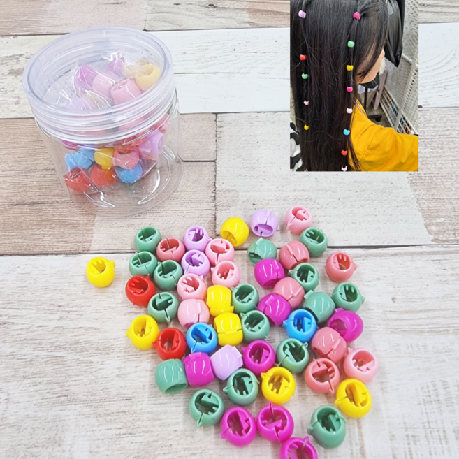 쁘띠공주 디스코핀 50개 케이스포함 여아헤어핀 베이비 링핀 컬러플한 미니 디스코 헤어핀