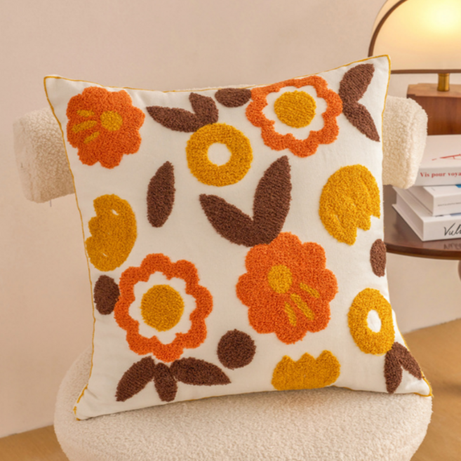 서플라이랩 핸드메이드 꽃자수 쇼파쿠션 국산솜 포함, 옵션13. 가을꽃