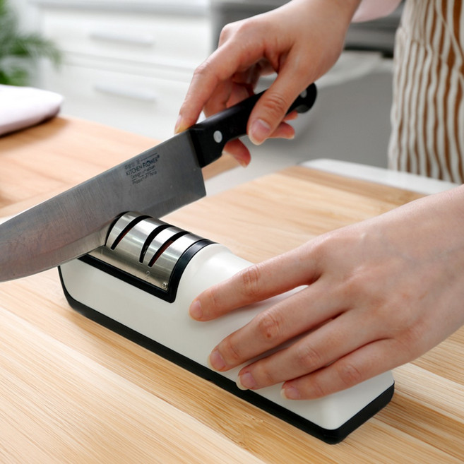 밀톤 전동 자동 칼&가위 칼갈이 기계, 1개, 화이트