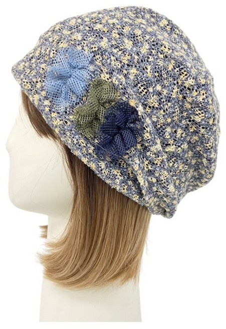 엄마짱 MDS_8535 삼색 망사코사지 면레이스망사 두건 / 예쁜엄마모자 햇빛가리개 엄마선물 50대여성 순면모자 미시모자 중년여성 산책모자 여성예쁜모자 할머니선물 결혼식 사계절