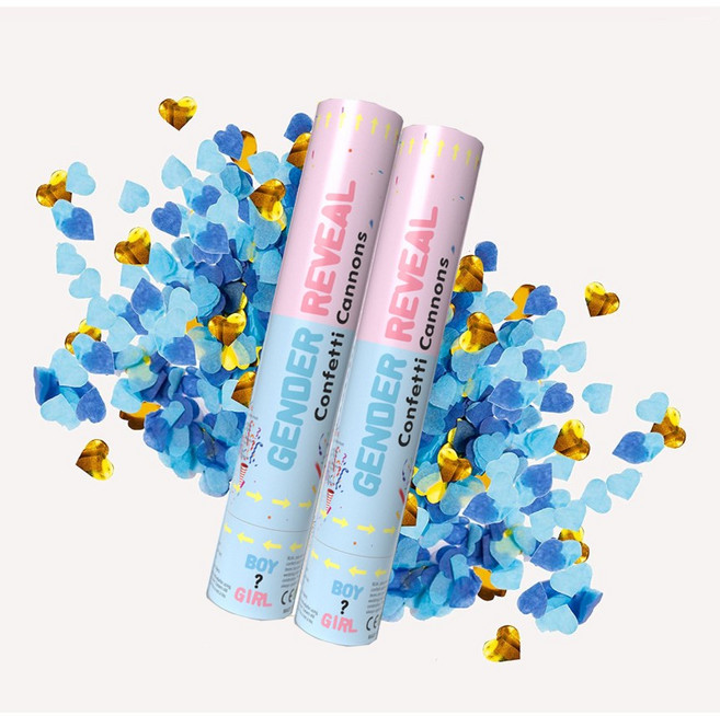 올리브파티 젠더리빌 컨페티 폭죽 성별 확인 베이비샤워 풍선 파티용품, 1개, 단품_블루2개