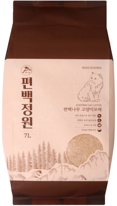 구비나무 편백정원 고양이 편백모래 7리터 1개, 7L