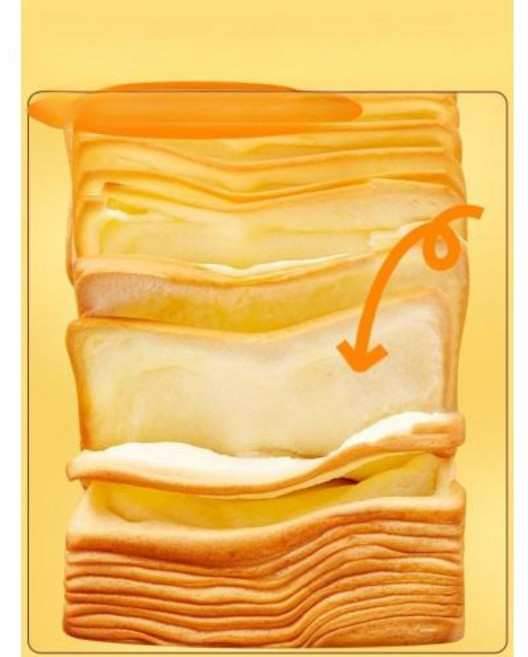 생우유 천겹 토스트 우유 식빵 촉촉한 버터 빵 영양가득한 패스트푸드 JIKTEM BW4032503, 65g x 16봉