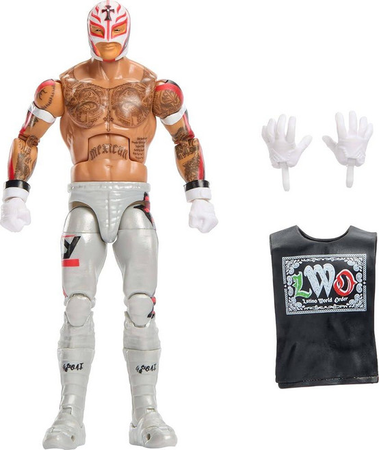 마텔Mattel WWE 엘리트 액션 피규어 및 액세서리 시리즈 #125 세트 15.2cm(6인치) 수집용 레이 미스테리오 25개의 관절 포인트 교체 가능한 손 포함14368