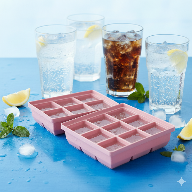 소노리떼 (1+1) 실리콘 얼음틀 국내 생산 아이스트레이 왕얼음틀, 인디핑크, 2개
