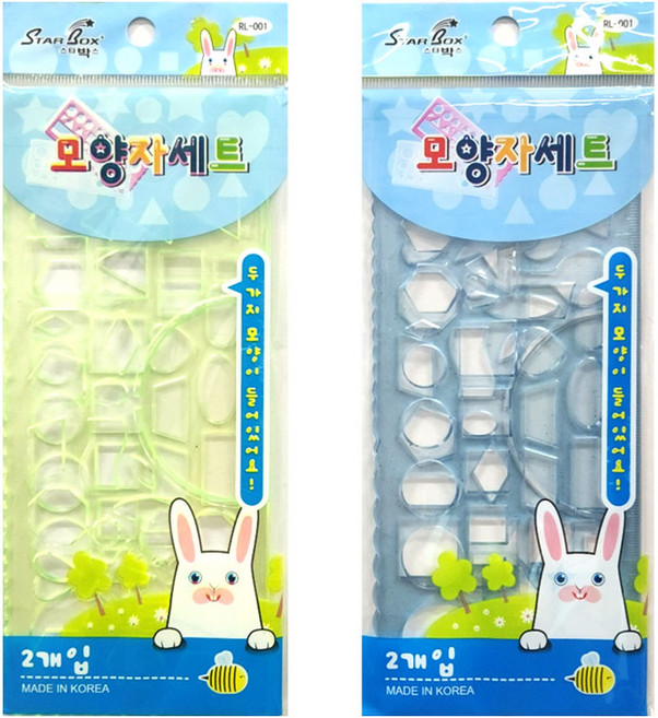 스타박스 모양자 2개세트 색상랜덤, 단품, 단품