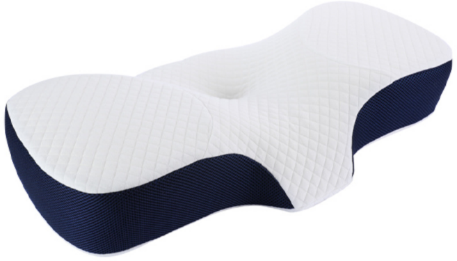 경추베개 거북목베개 메모리폼 경추베개 나비 모양 완만한 반등+커버 세트, 흰색, 1개