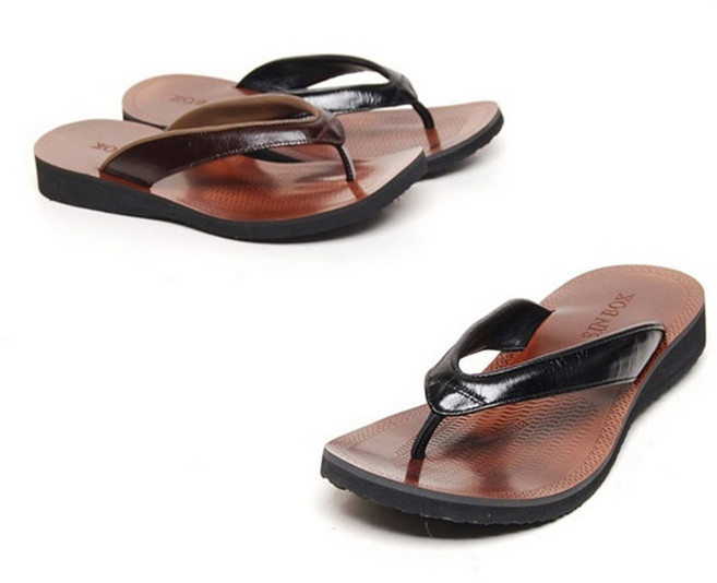 국내산 남성용 가죽 플립플랍 쪼리 샌들 남성조리