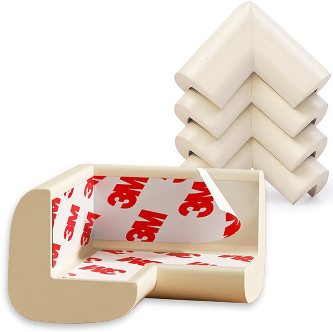 리빙메이커 말랑 쿠션 아기 모서리 코너 보호대, 5개, 아이보리