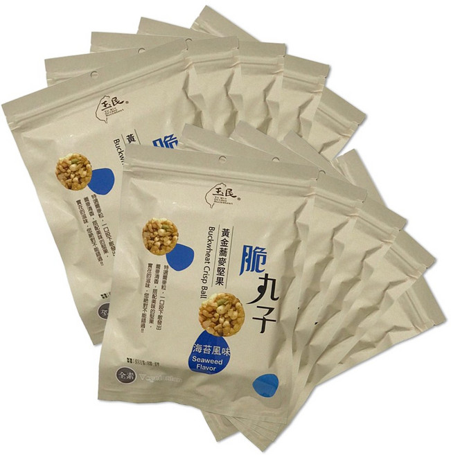 玉民 黃金蕎麥堅果脆丸子(海苔風味)(長榮點心 機上嚴選), 45g, 10包