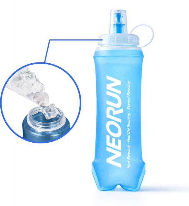 네오런 와이드입구 러닝물병 소프트 플라스크, 1개, 500ml, 라이트 블루