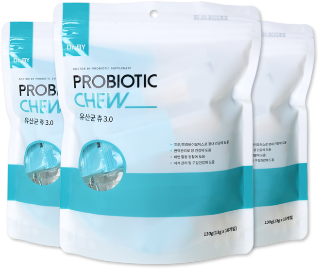 닥터바이 강아지 덴탈츄 영양제, 유산균, 130g, 3개