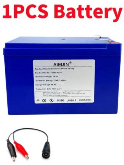 내장 BMS 리튬 이온 배터리 팩 16.8V 장비 고출력 인버터 관광 자동차 태양열에 적합 4S5P 18650 14.8V 20Ah, 1개, 1개입