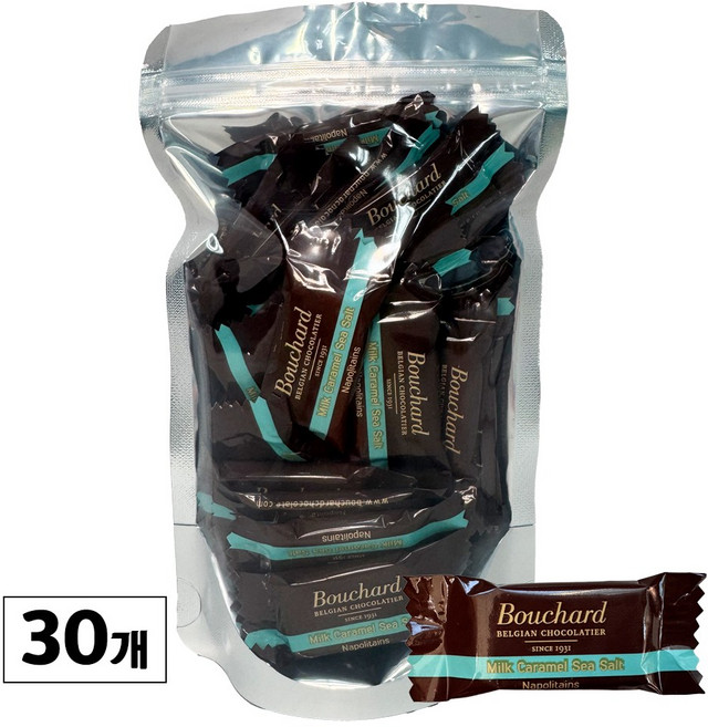 소소한스낵 부샤드 씨솔트 초콜릿 개별포장 지퍼백소분, 30개, 6g
