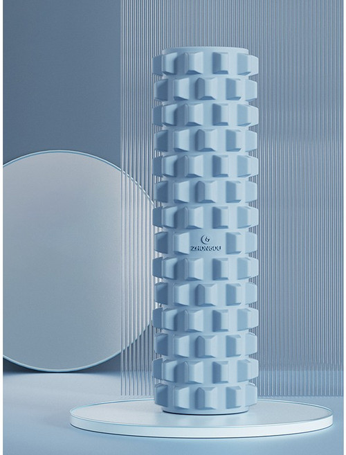 HA.M 딥밸런스 피트니스 럼블 돌기폼롤러 마사지 필라테스 폼룰러, 블루, 1개