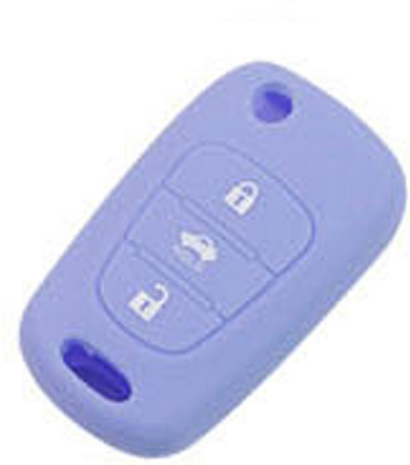 공용 국산차 현대 호환 기아 호환 실리콘 키케이스, 폴딩3버튼, 스카이블루, .