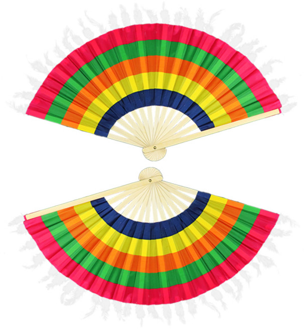 (재미스쿨) 색동부채 2개입X1세트 운동회 전통무용 오색