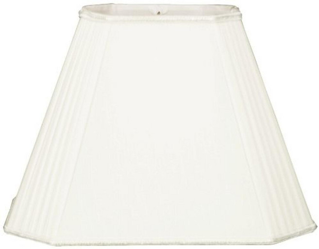 Royal Designs Rectangle Empire w Pleated Cut Corners Designer Lampshade Staggered Pleats White (, 화이트, (9x7.5) x (18x12) x 13