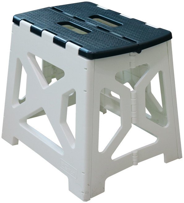 [아리노] 국산 튼튼한 접이식 의자 대형 하중 100kg 휴대용 캠핑 발판의자, 1개, 대 x 화이트+네이비