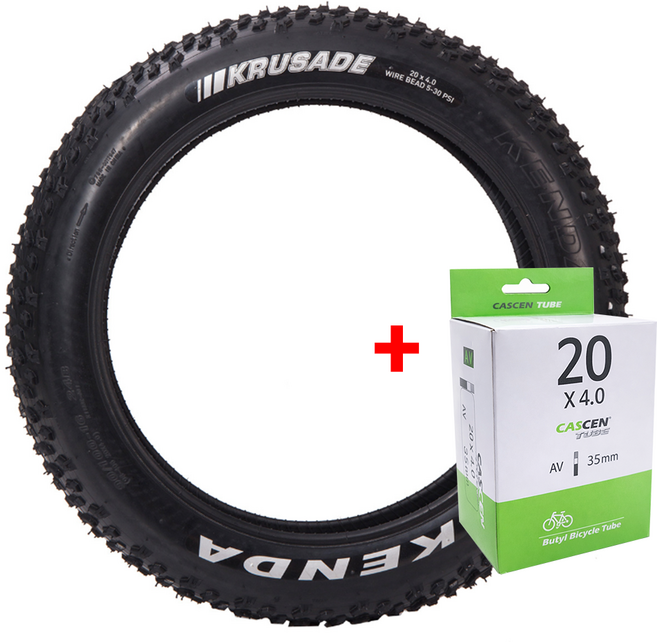평촌바이크 _켄다 크루세이드 팻바이크 20 x 4.0 와이어 비드 자전거 타이어