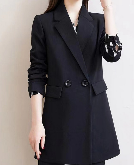 【韓版氣質】小西裝 西裝外套 休閒外套 春秋外套 中長款西裝 寬鬆版型 黑色百搭 通勤約會必備