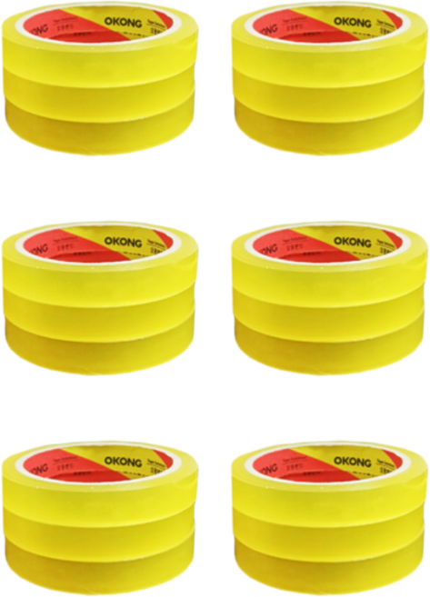 오공 OPP 물레방아 리필용 중포장 문구테이프 16mm x 25m, 투명, 18개