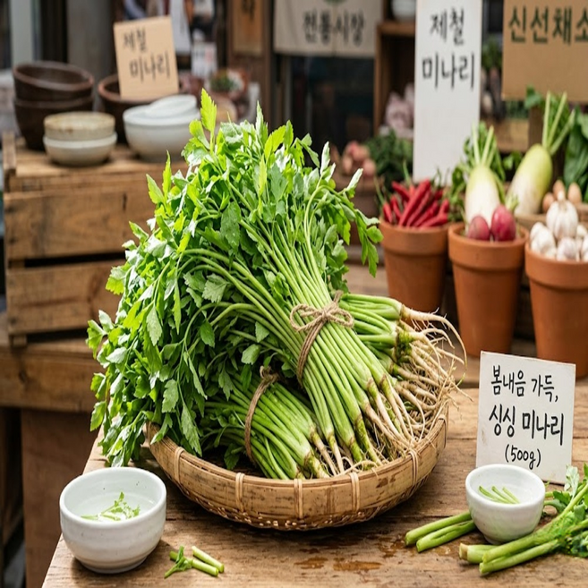 [산지직송] 무농약 국내산 손질 미나리, 1개, 800g