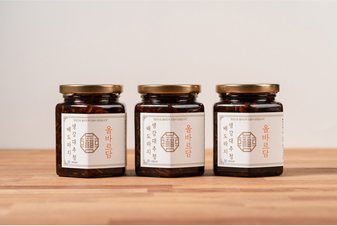 올바르담 국내산 배 도라지 생강 대추청 380g 기관지차 전통차 수제청, 1개, 1개입, 380mg